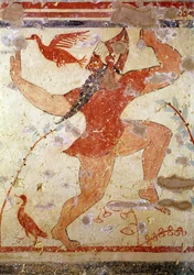 Phersu Dancing, from the Tomb of the Augurs, c. 530-520 BC